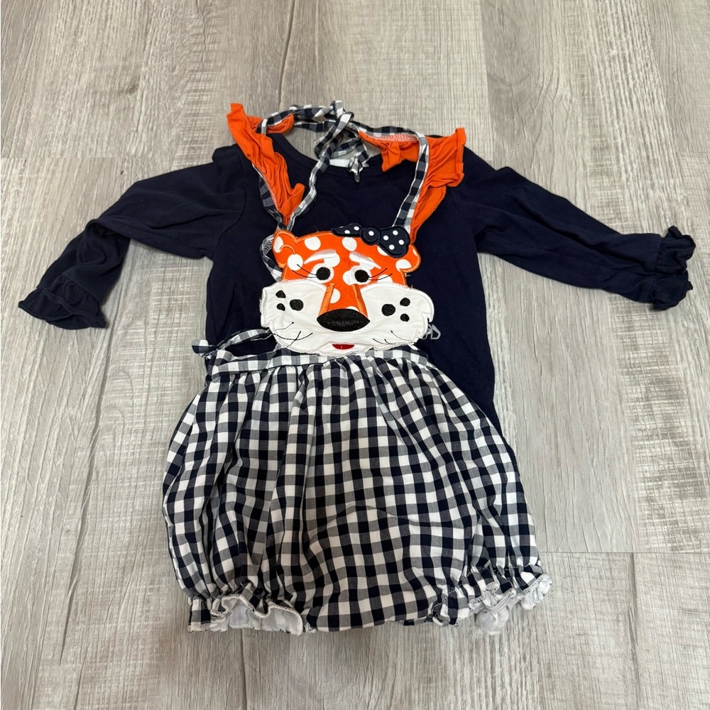Navy and Orange Kids One Piece with Tiger Design